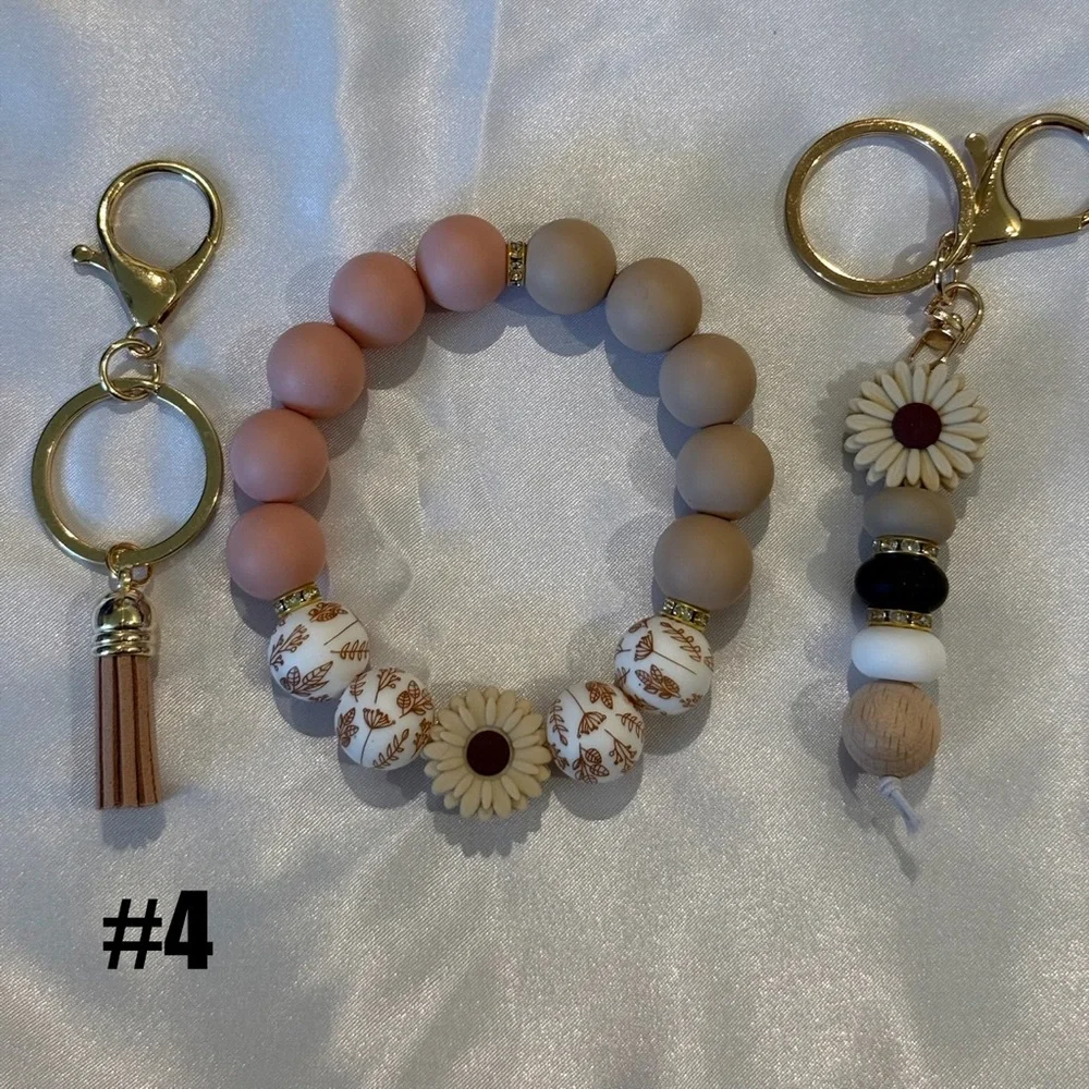 Beaded Tassel Keychain Bracelet & Bag Charm Set  (Pick 1 Set)
